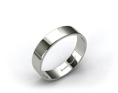 18k White Gold 6.0mm Flat Comfort Fit Wedding Ring